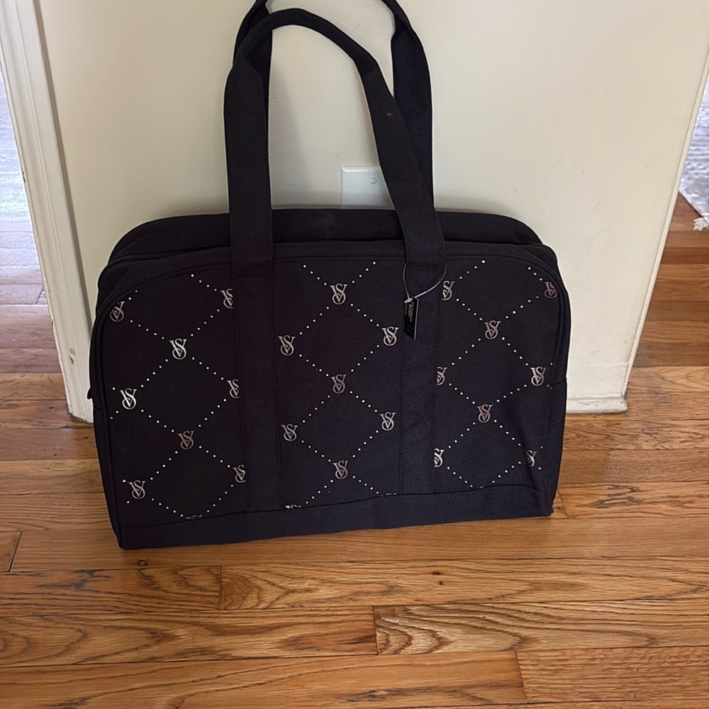 Beautiful Victoria Secret Logo tote Bag for travel New with zipper 19x14